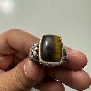 Vintage CSX Sterling Tigers Eye 925 Ring